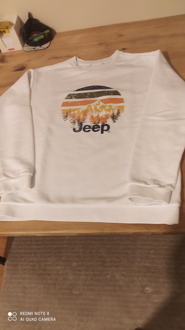 jeep marka Beyaz Jeep Baskılı çocuk Sweatshirt kız ve erkek için - Görsel 3
