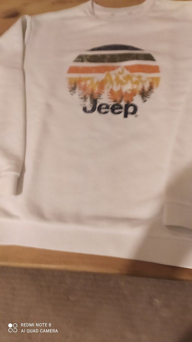 jeep marka Beyaz Jeep Baskılı çocuk Sweatshirt kız ve erkek için - Görsel 2