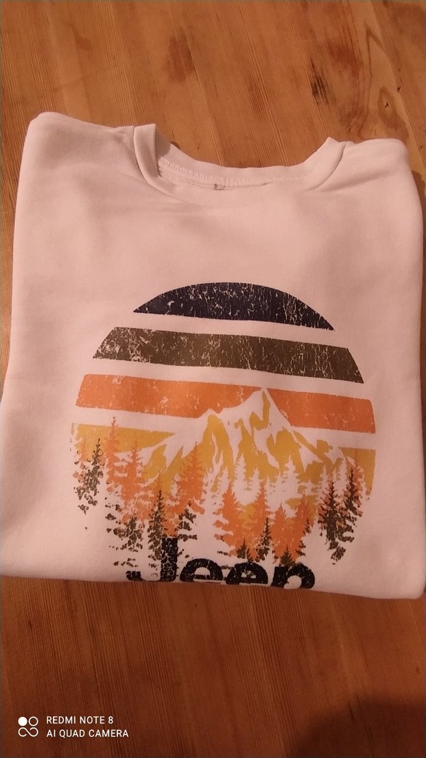 jeep marka Beyaz Jeep Baskılı çocuk Sweatshirt kız ve erkek için - Görsel 4