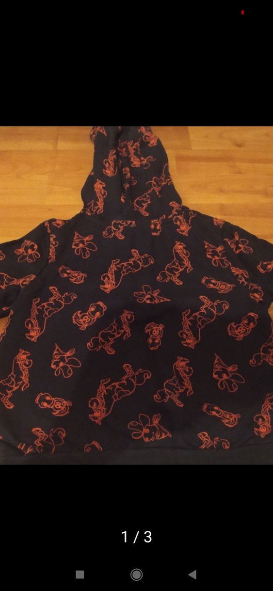 Koyu Siyah Kapüşonlu Erkek Çocuk Sweatshirt at figürlü - Görsel 2