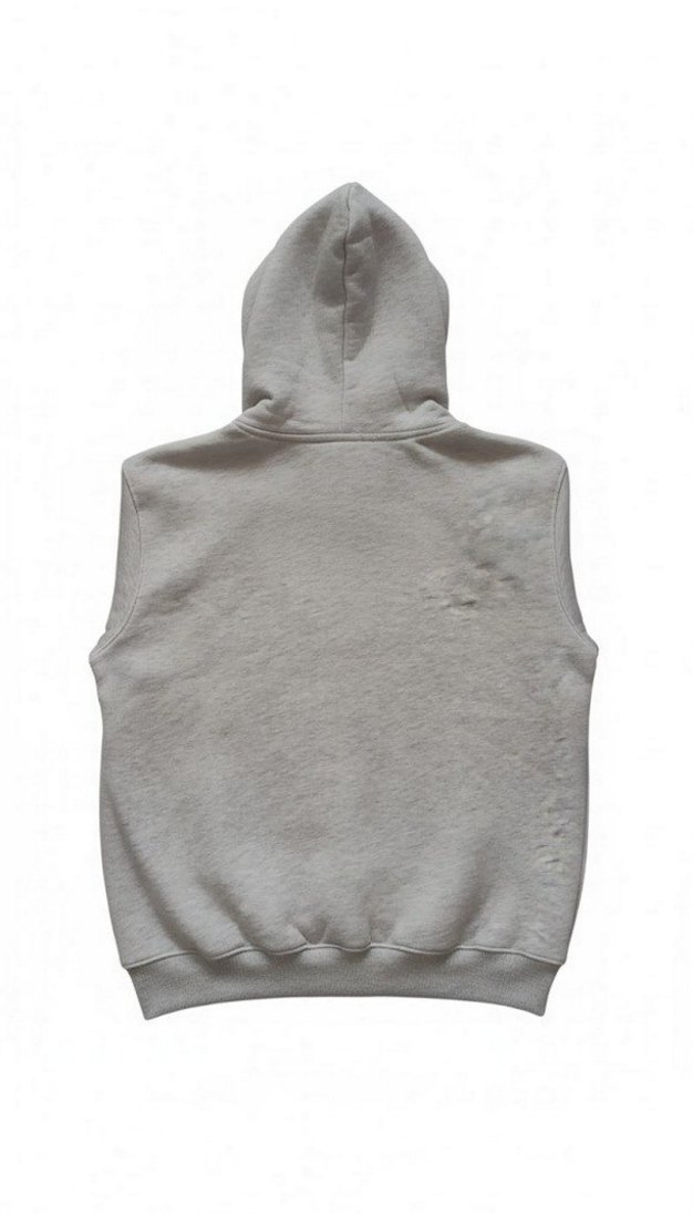 UNISEX Gri Kapüşonlu 3 iplik şardonlu Sweatshirt - Görsel 2