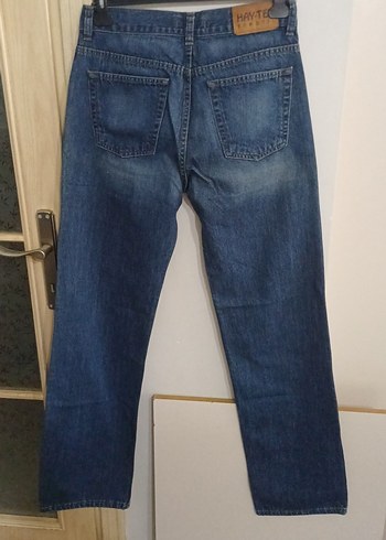 Gri Lacivert Kadın Regular Fit Denim Pantolon - Görsel 3