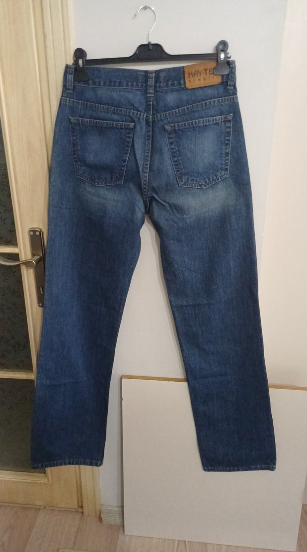 Gri Lacivert Kadın Regular Fit Denim Pantolon - Görsel 3