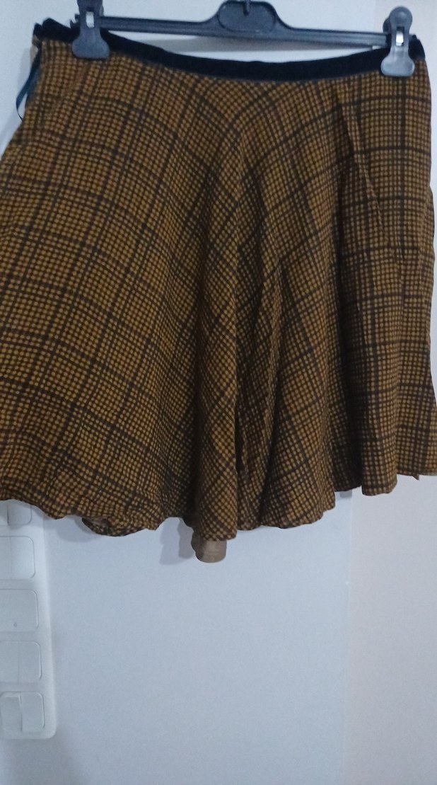 Kahverengi Pilili Mini Etek - Görsel 3