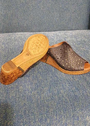 Tokalı Kadın Kot Dolgu Topuklu Terlik - Görsel 2