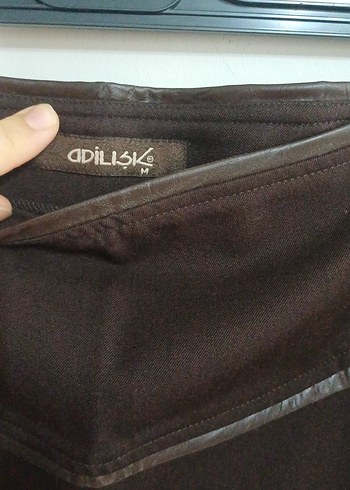 Kahverengi Bel Detaylı Mini Kalem Etek - Görsel 5