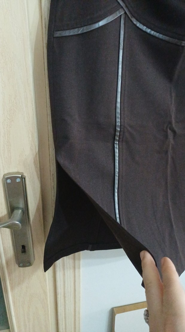 Kahverengi Bel Detaylı Mini Kalem Etek - Görsel 3