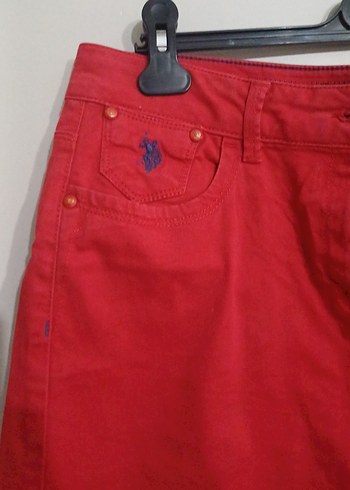 Kırmızı uzun kot  Etek - Görsel 2