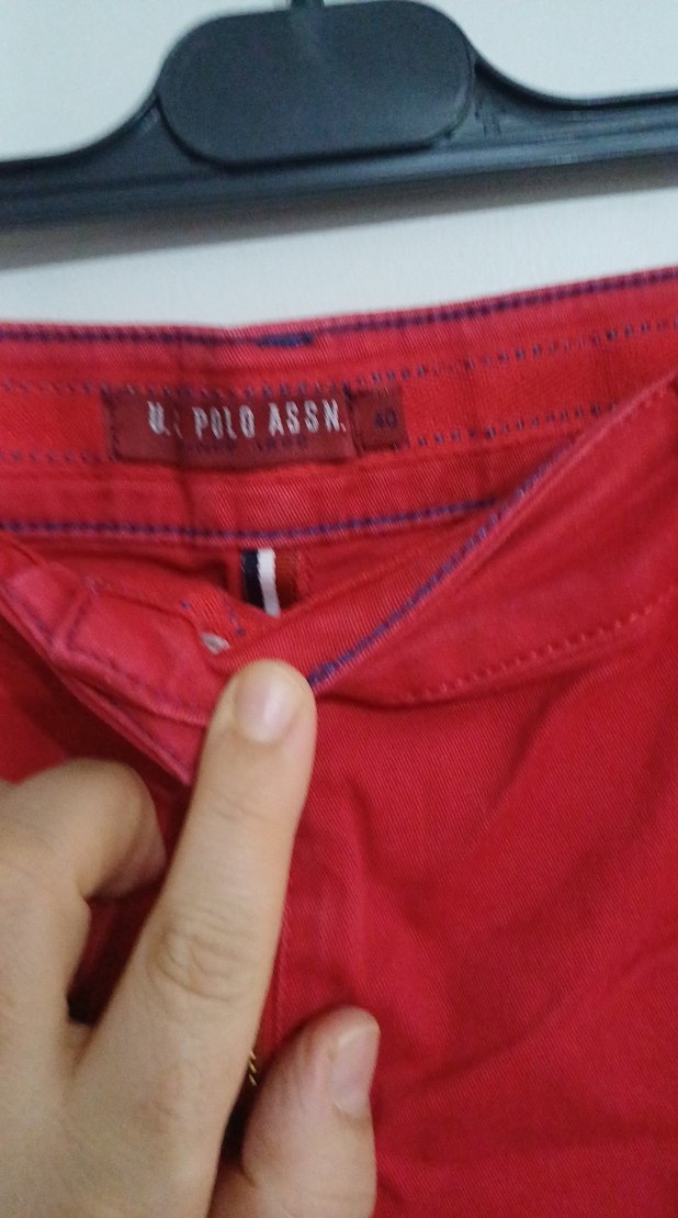 Kırmızı uzun kot  Etek - Görsel 3