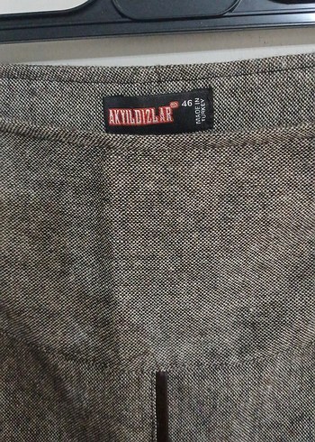 Gri Keten Pilili Mini Hamile Eteği - Görsel 2