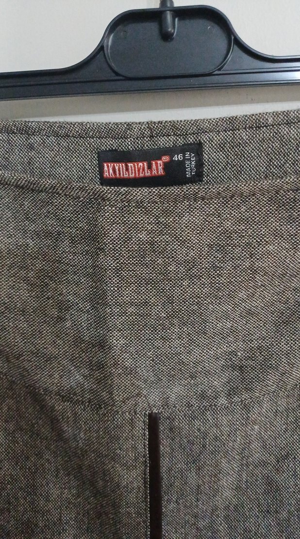 Gri Keten Pilili Mini Hamile Eteği - Görsel 2