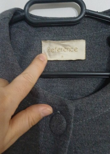 Düğmeli Gri Uzun Keten Kadın Kaban - Görsel 2