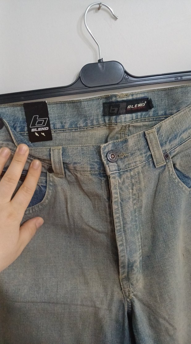 kadın kirli kot Bol Kesim Denim Pantolon - Görsel 2