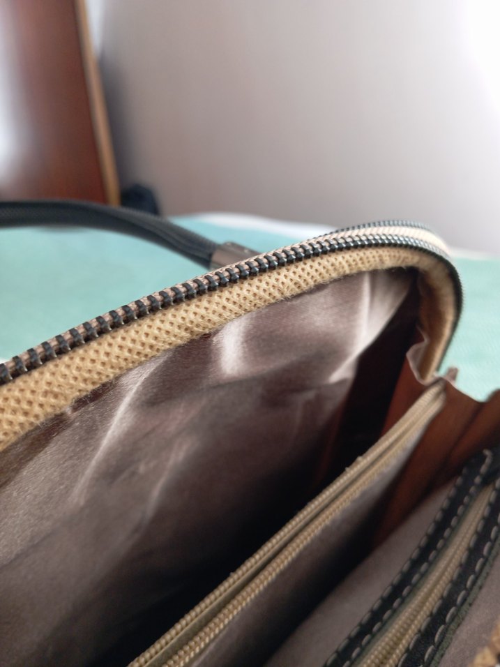 Bej Kadın Deri Fermuarlı Çanta - Görsel 4