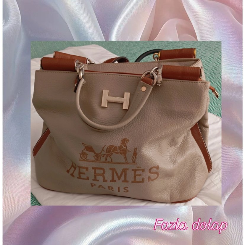 Hermès Bej Deri Kadın Çanta - Görsel 5