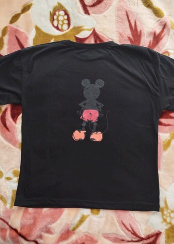 Siyah Kadın Baskılı Oversize Tişört - Görsel 2