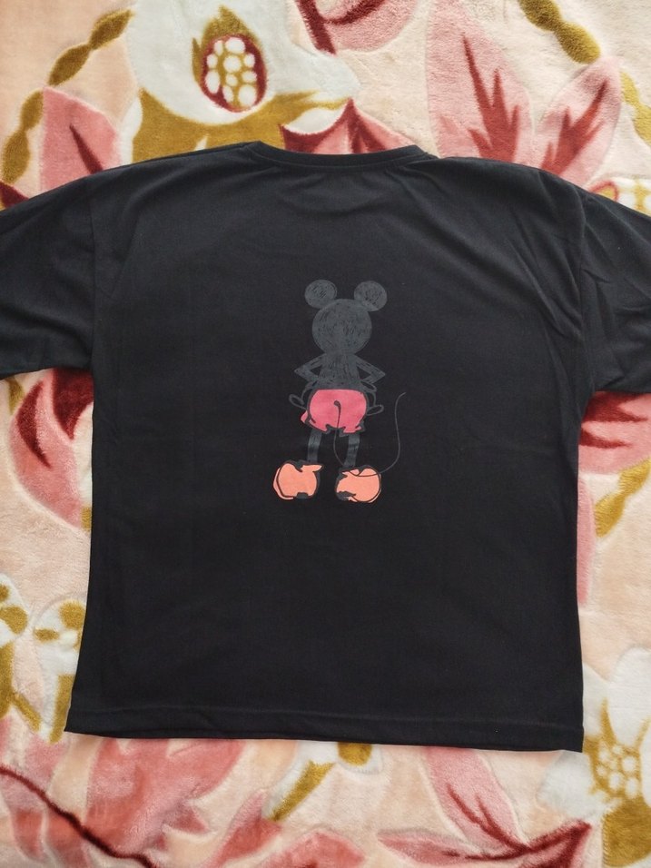 Siyah Kadın Baskılı Oversize Tişört - Görsel 2