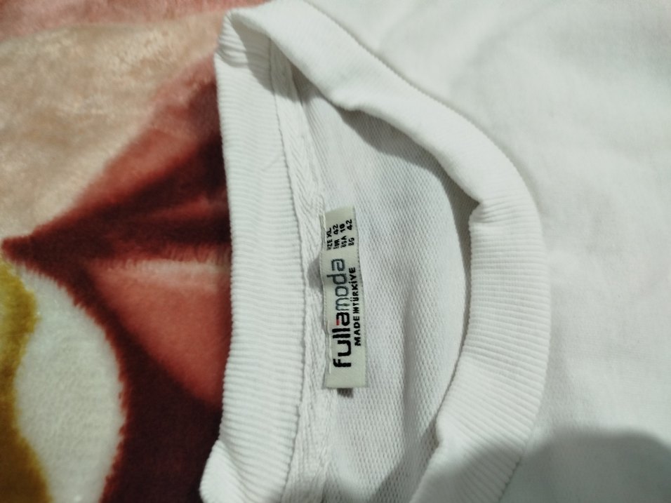 Beyaz Baskılı Kadın Sweatshirt fulla marka - Görsel 3