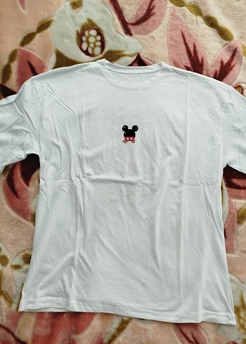 kadin Beyaz Baskılı Pamuk Tişört - Görsel 2