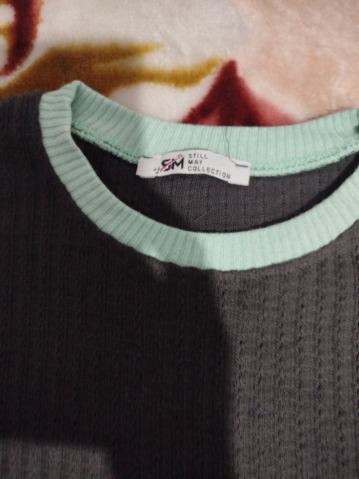 Gri Triko Uzun Kollu Salaş Kadın Kazak l XL beden uyumlu sifir - Görsel 3