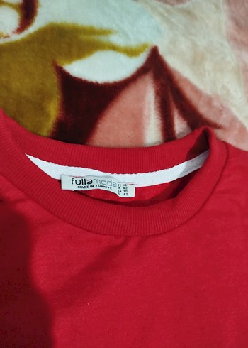 Kırmızı Baskılı Uzun Kollu Sweatshirt XL beden fulla marka - Görsel 2