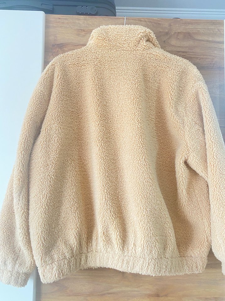 Pull Bear Bej Peluş Ceket - Görsel 5