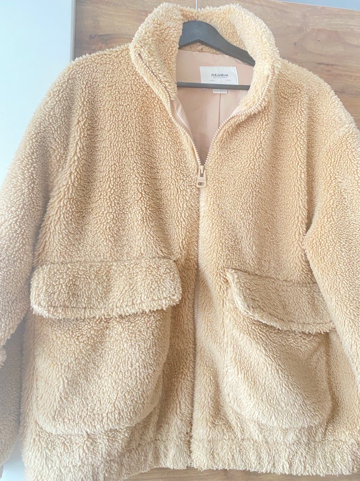 Pull Bear Bej Peluş Ceket - Görsel 2