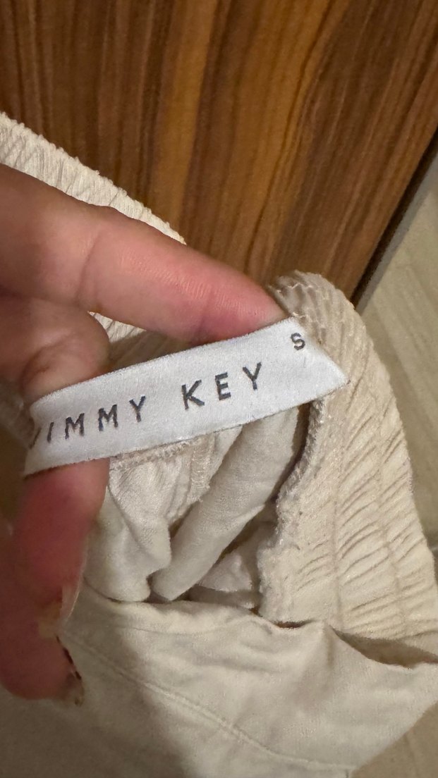 Bej Kadın Keten Midi Kumaş Pantolon - Görsel 2