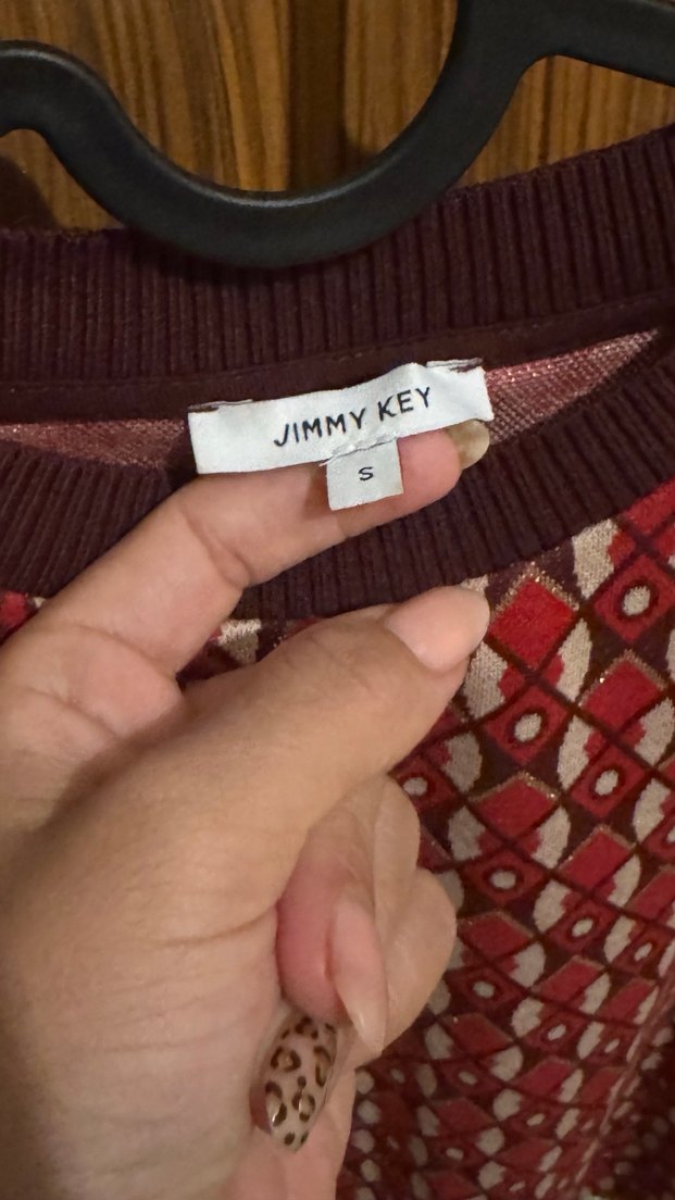 Bordo Desenli Kadın Triko Kazak - Görsel 2