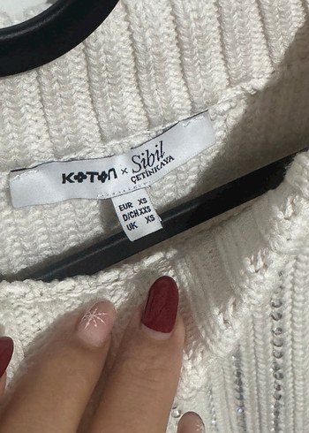 Beyaz Kadın Triko Bisiklet Yaka Kazak - Görsel 3