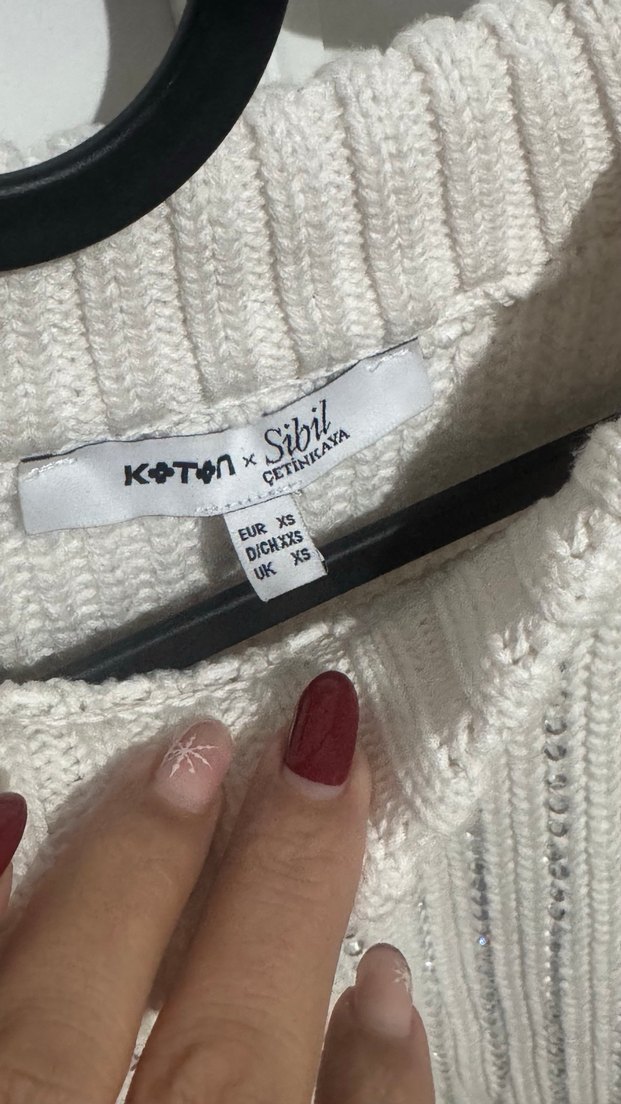 Beyaz Kadın Triko Bisiklet Yaka Kazak - Görsel 3