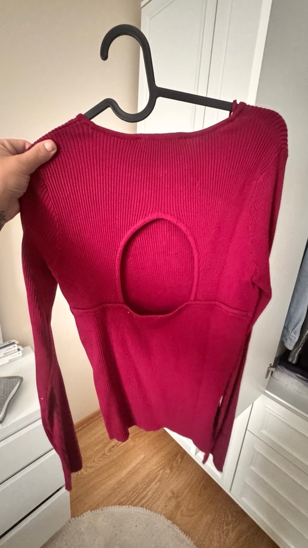 Bordo Kadın Triko Kazak - adL - Görsel 3