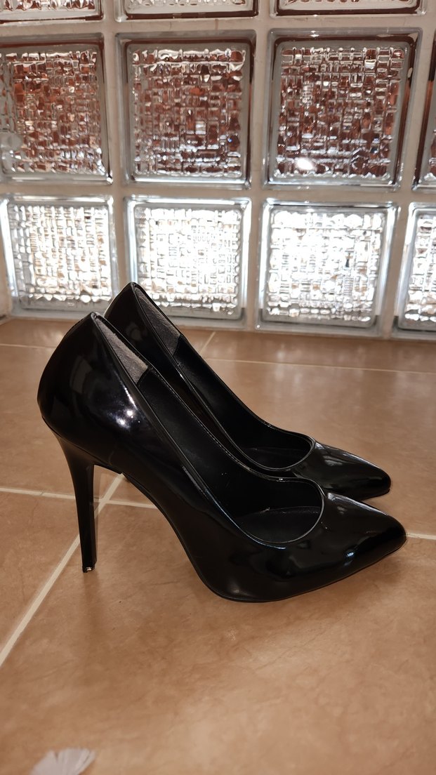 Kadın Siyah Rugan Stiletto Topuklu Ayakkabı - Görsel 2