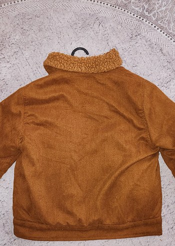 Düğmeli Kadın Kısa Süet Kışlık Ceket - Görsel 3