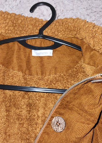 Düğmeli Kadın Kısa Süet Kışlık Ceket - Görsel 2