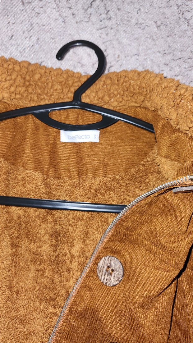 Düğmeli Kadın Kısa Süet Kışlık Ceket - Görsel 2