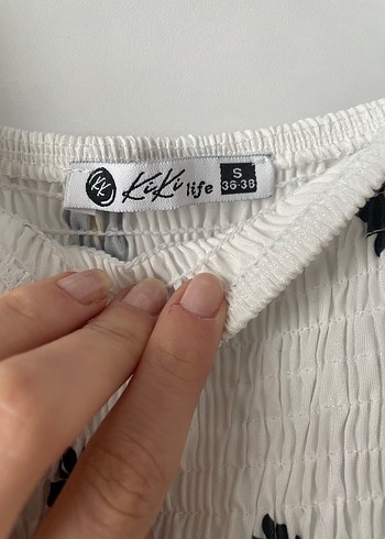 Beyaz Çiçek Desenli  Elbise - Görsel 3