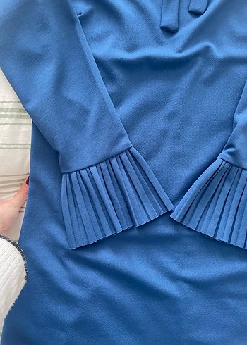 Mavi Piliseli Tunik, Uzun Kollu, Salaş - Görsel 2