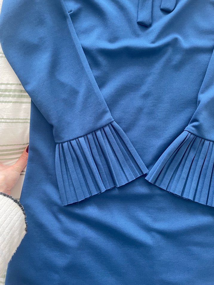 Mavi Piliseli Tunik, Uzun Kollu, Salaş - Görsel 2