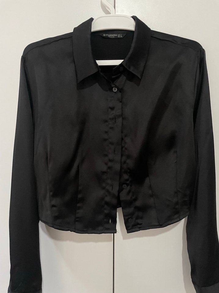 Siyah Kadın Uzun Kollu Gömlek - Görsel 2