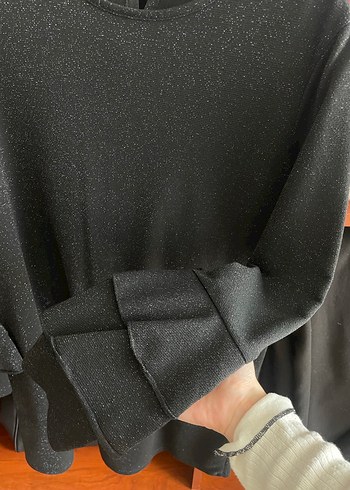 Siyah Triko Uzun Kollu Salaş tunik - Görsel 2