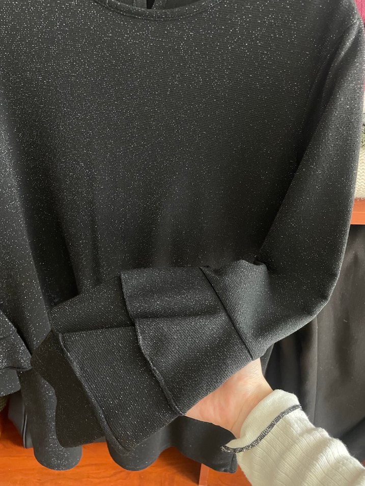 Siyah Triko Uzun Kollu Salaş tunik - Görsel 2