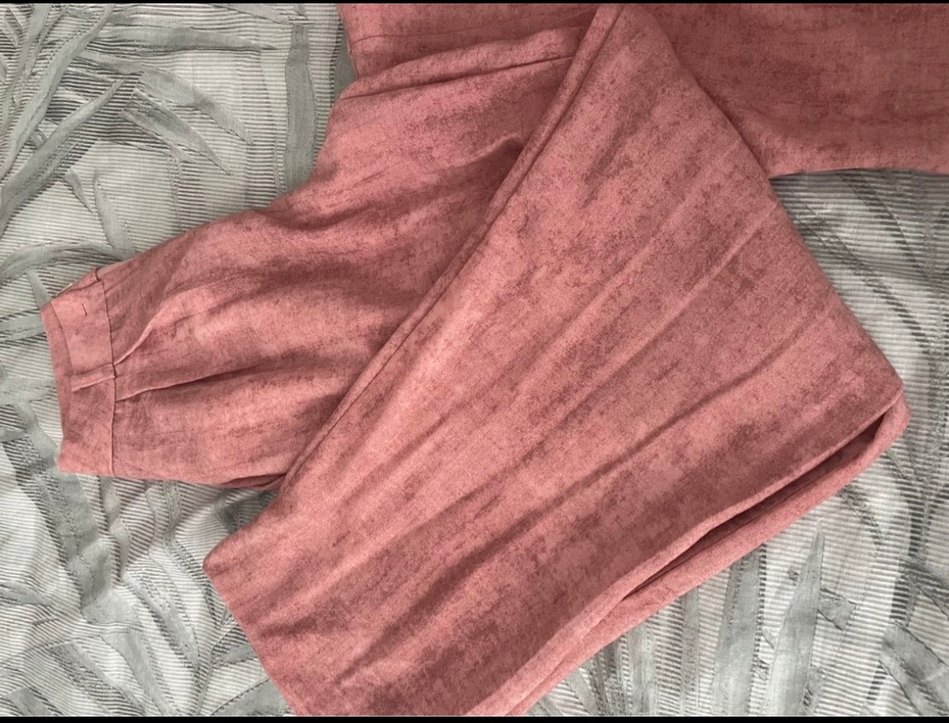 Pembe Keten Bohem V Yaka Kolsuz Yelek takımı - Görsel 2