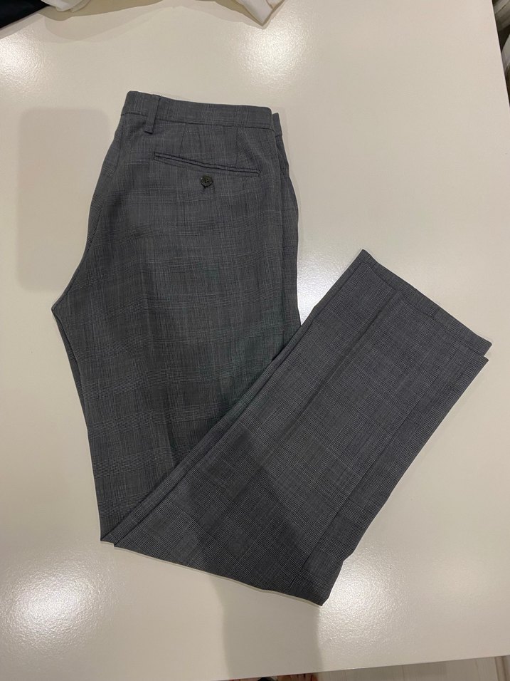 Gri Erkek Takım Elbise, Düğmeli, Normal Boy - Görsel 3