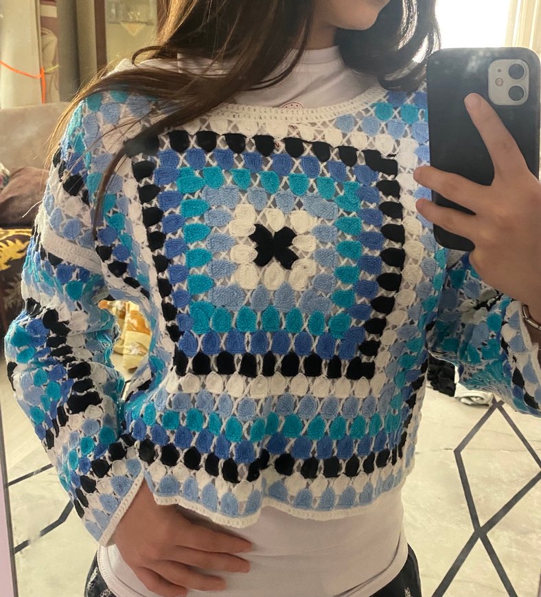 Bohem Çok Renkli Örgü Kadın Kazak - Görsel 3