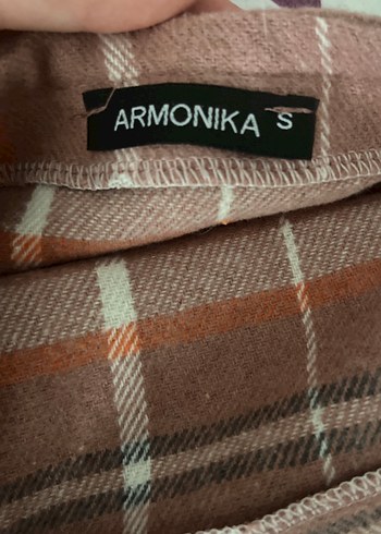 Kızlar için Ekose Desenli Kahverengi Tulum - Görsel 4