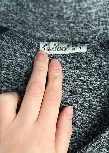 Gri V Yaka Uzun Kollu Triko Elbise - Görsel 4