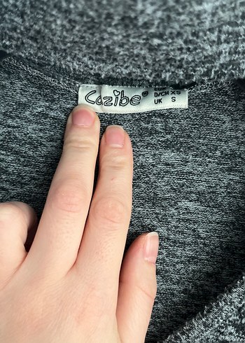 Gri V Yaka Uzun Kollu Triko Elbise - Görsel 3