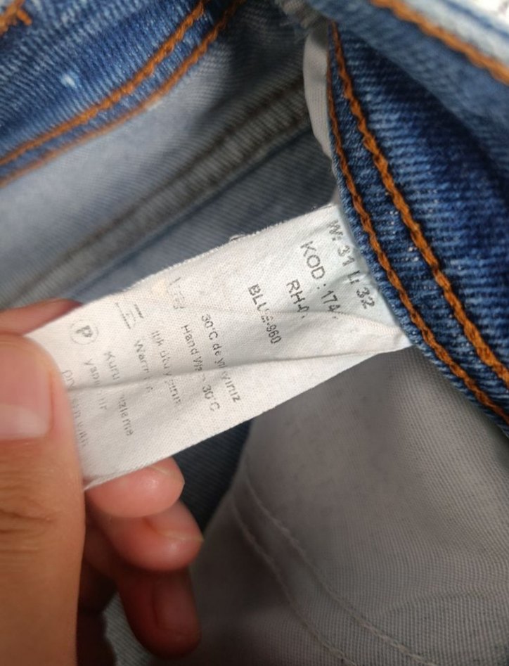 Kadın Mavi Denim Orta Boy Kot Pantolon - Görsel 4