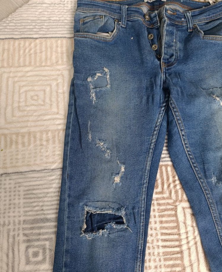 Kadın Mavi Denim Orta Boy Kot Pantolon - Görsel 2
